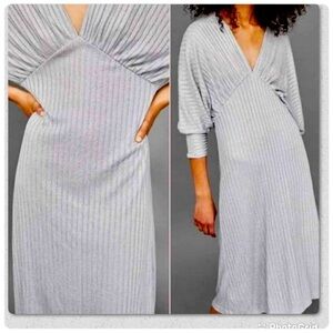 ZARA Holiday Party Dress Shimmer Knit Dolman Sleeve Small Chic Elegant Soft